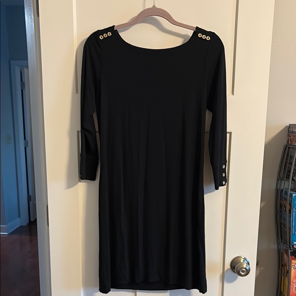 Lilly Pulitzer Black Sophie Dress with Button Detail Size Medium EUC